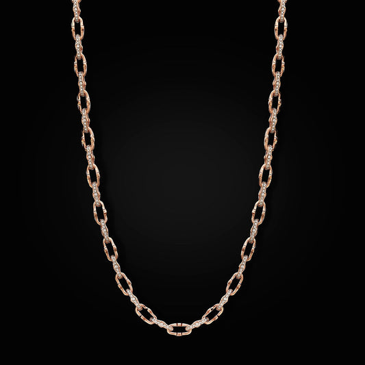 Baraka Lui e Lei necklace with central diamond and a pavè, size M