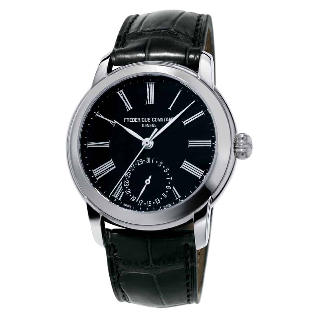 Frederique Constant Black Leather Watch