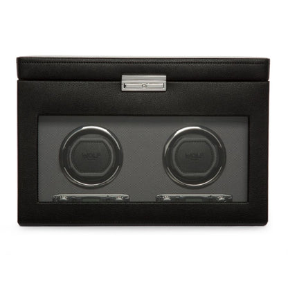 WOLF VICEROY DOUBLE WATCH WINDER WITH STORAGE