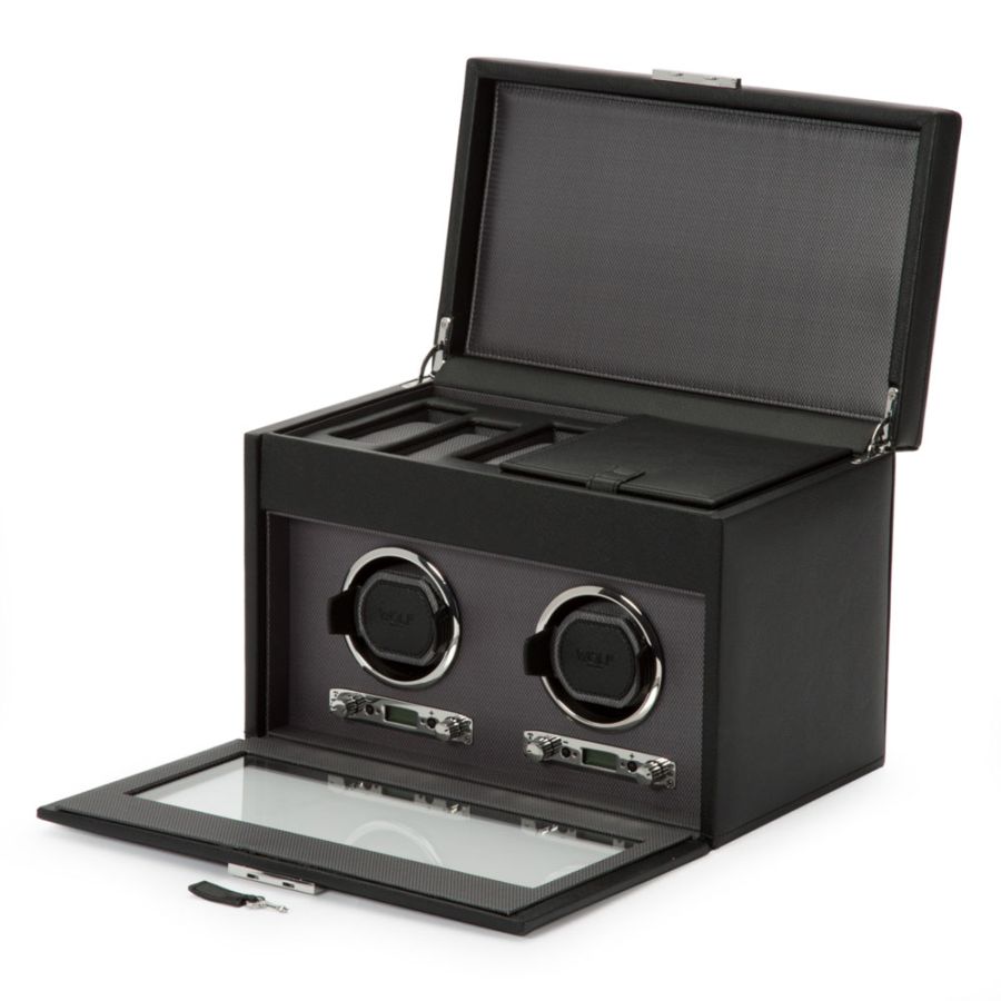 WOLF VICEROY DOUBLE WATCH WINDER WITH STORAGE