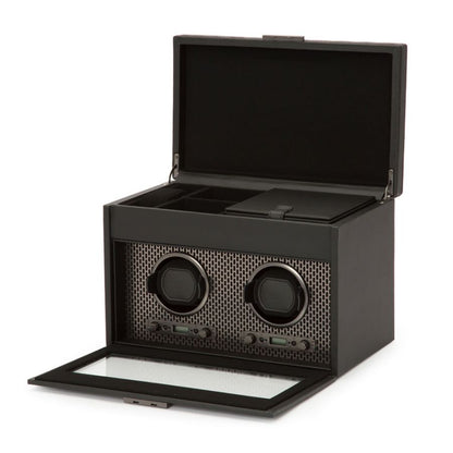 WOLF AXIS DOUBLE WATCH WINDER WITH STORAGE