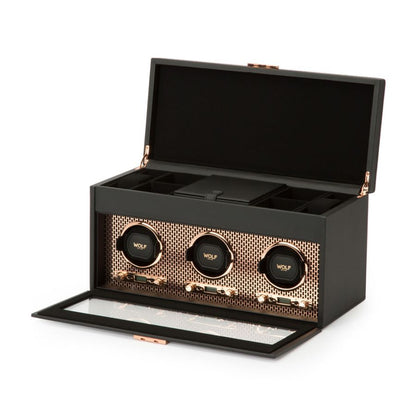 WOLF AXIS TRIPLE WATCH WINDER WITH STORAGE