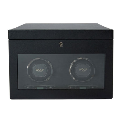 WOLF BRITISH RACING DOUBLE WATCH WINDER WITH STORAGE