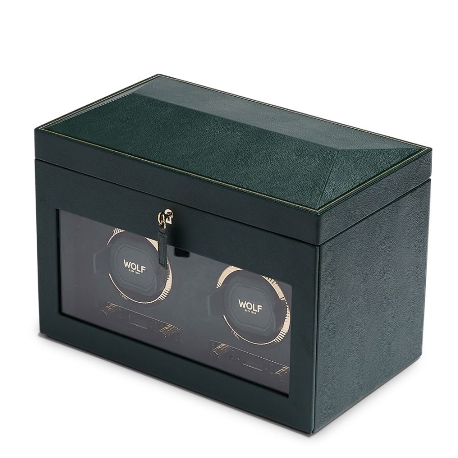 WOLF BRITISH RACING DOUBLE WATCH WINDER WITH STORAGE