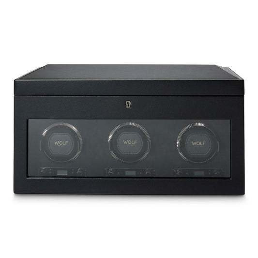 WOLF BRITISH RACING TRIPLE WATCH WINDER WITH STORAGE