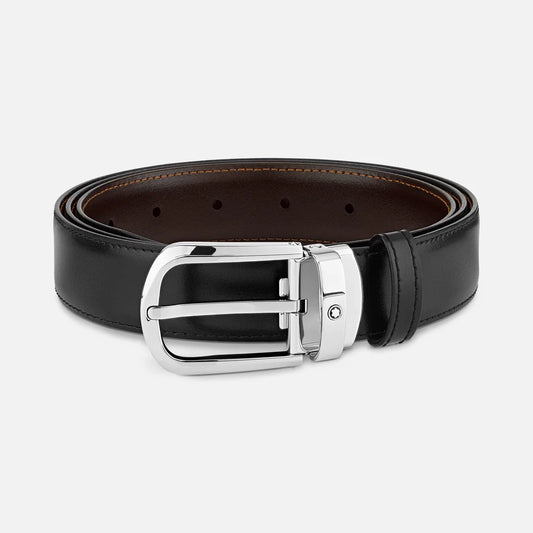 Montblanc Buckle Black/Brown Reversible Belt