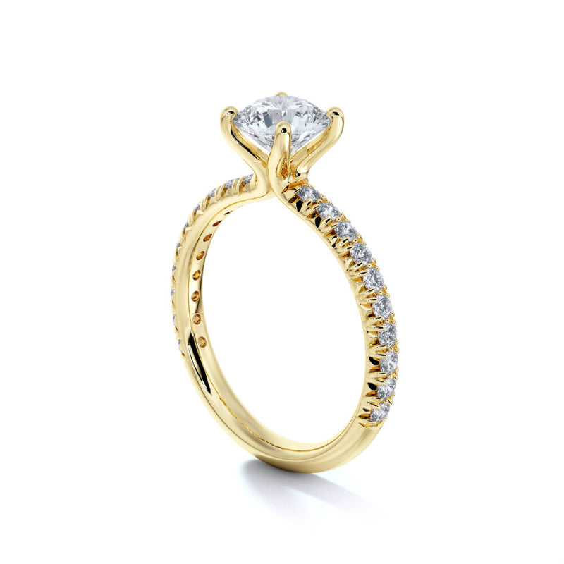 Sasha Primak 4-Prong French Pave Set Embrace Engagement Ring