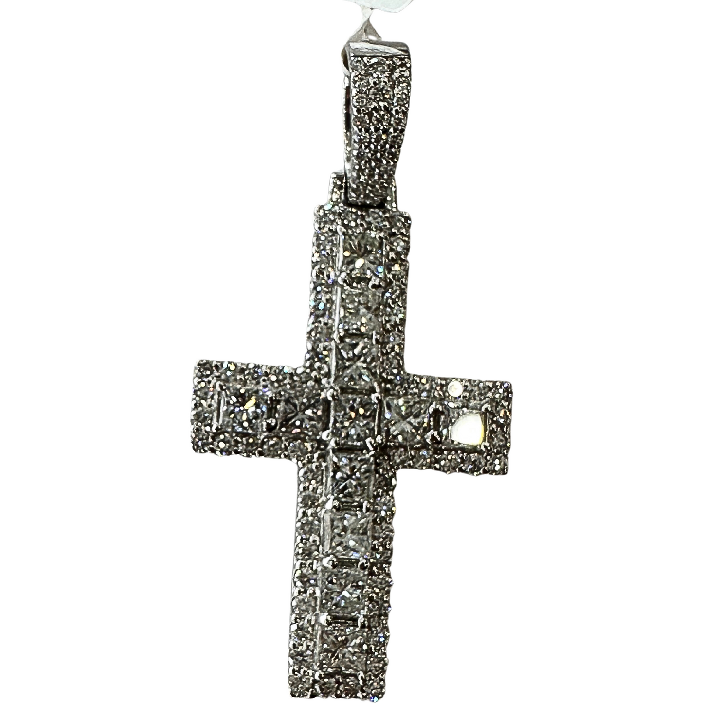 Maddaloni M18K Natural South Sea Grey Cross Pendant