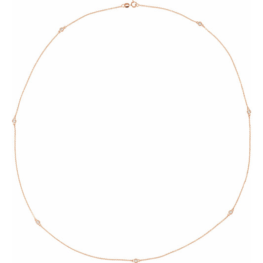 14K Rose 1/3 CTW Diamond 7-Station 24 Necklace