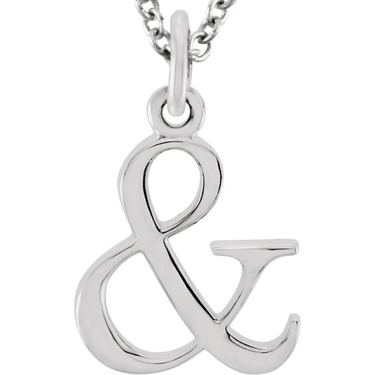 14K White Ampersand 16 Necklace