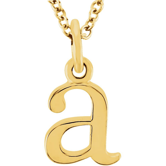 14K Yellow Lowercase Initial a 16 Necklace