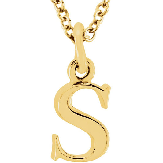 14K Yellow Lowercase Initial s 16 Necklace