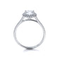Sasha Primak Thin Contour Cathedral Round Pave Diamond Halo Engagement Ring