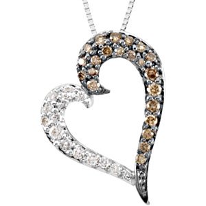 14K White 1/4 CTW Diamond Heart 18 Necklace