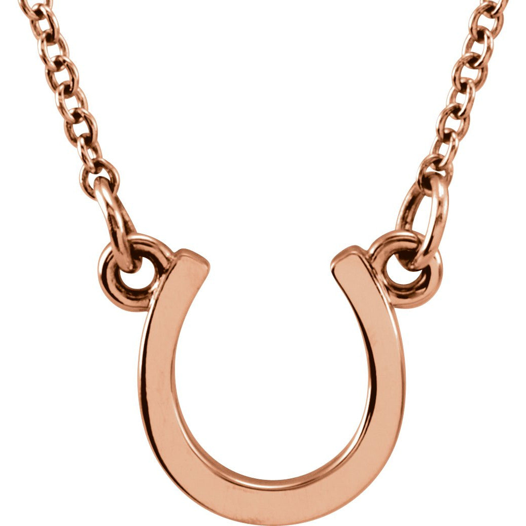 14K Rose Tiny Poshu00ae Horseshoe 16-18 Necklace