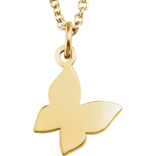 14K Yellow Tiny Poshu00ae Butterfly 16-18 Necklace