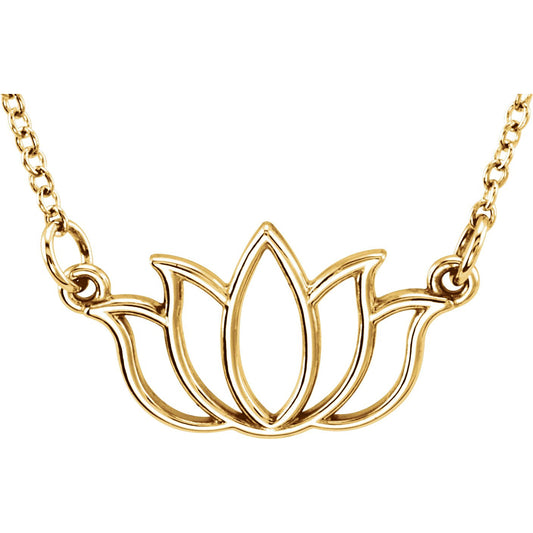 18K Yellow Vermeil Tiny Poshu00ae Lotus 16-18 Necklace
