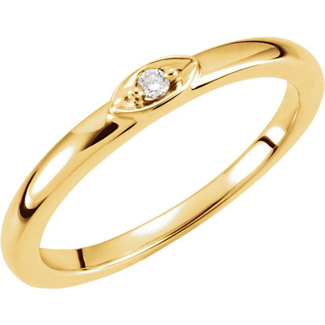 14K Yellow .025 CTW Diamond Stackable Ring