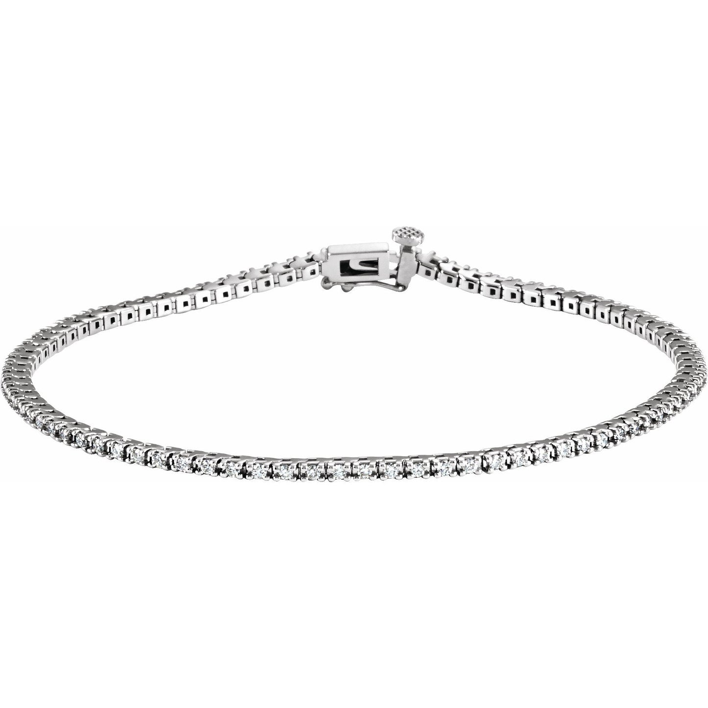 14K White 7/8 CTW Diamond Line 7 1/4 Bracelet