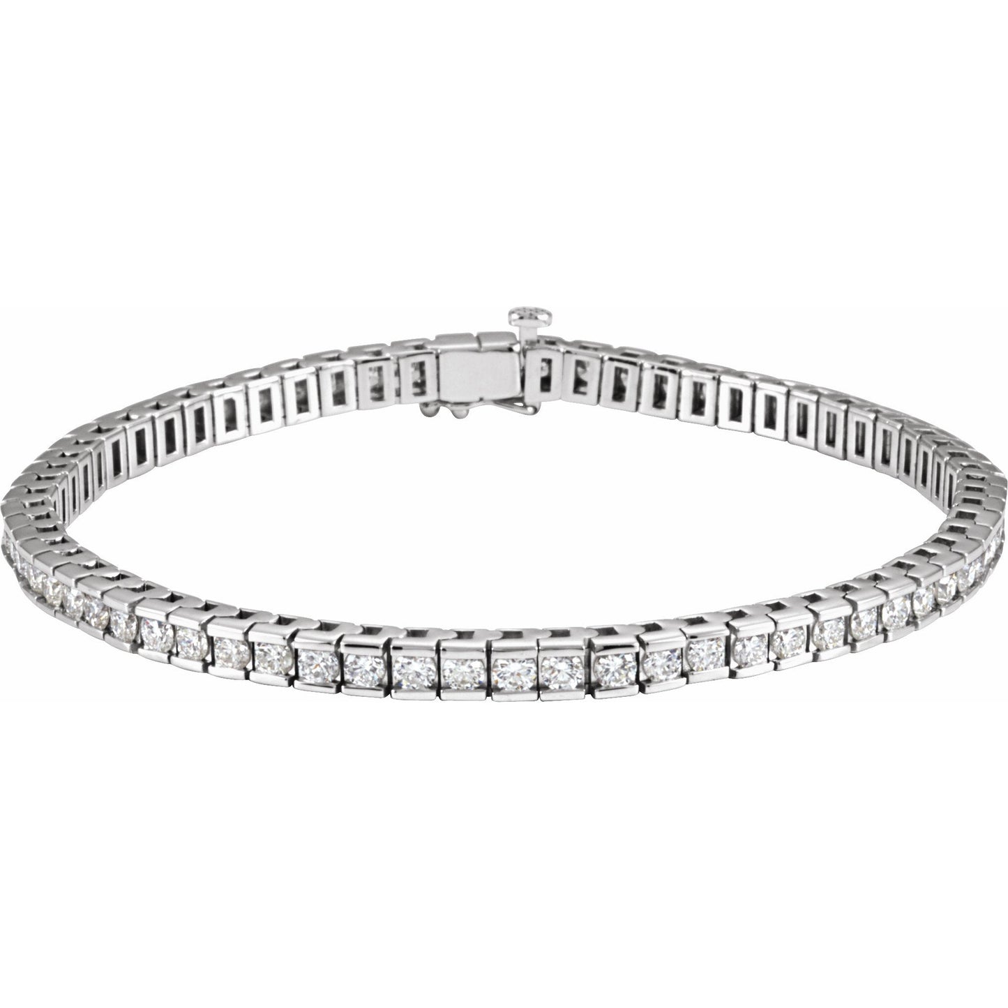 14K White 4 CTW Diamond Line 7 1/4 Bracelet