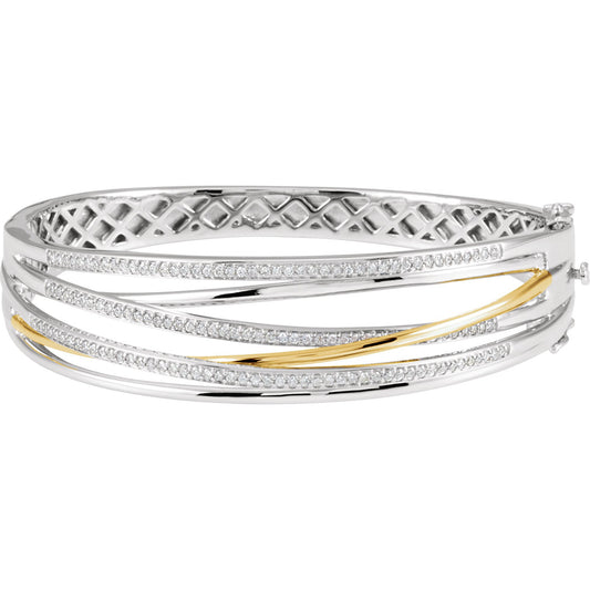 14K White & Yellow 1 CTW Diamond 8 Bracelet