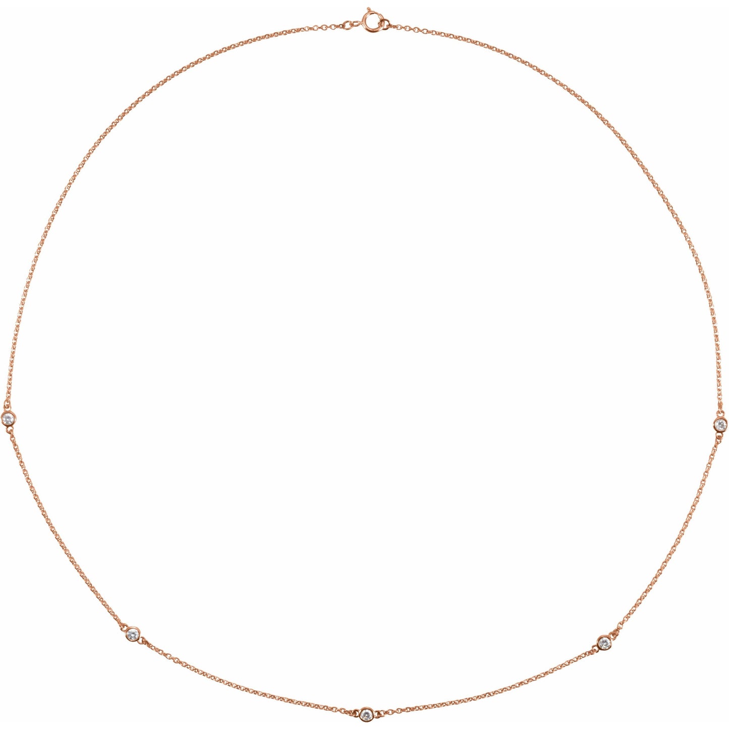 14K Rose 1/4 CTW Diamond 5-Station 18 Necklace