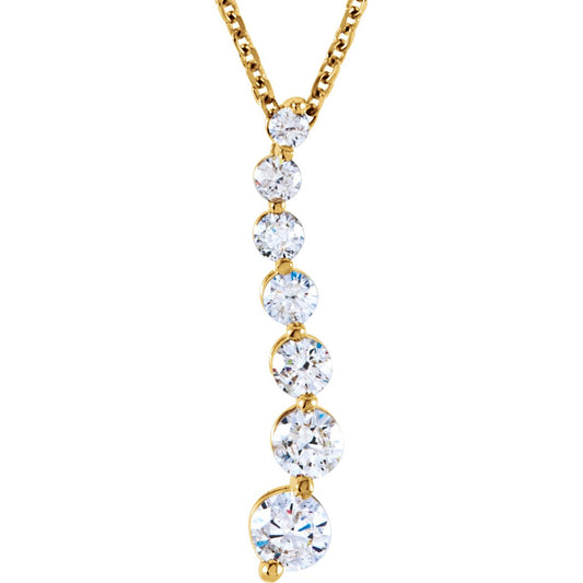 14K Yellow 1/2 CTW Diamond Journey 18 Necklace