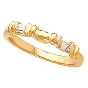 14K Yellow 1/8 CTW Diamond Band