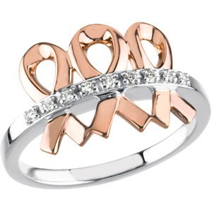 14K White/Rose .08 CTW Diamond Me & My Two Friendsu00ae Ring
