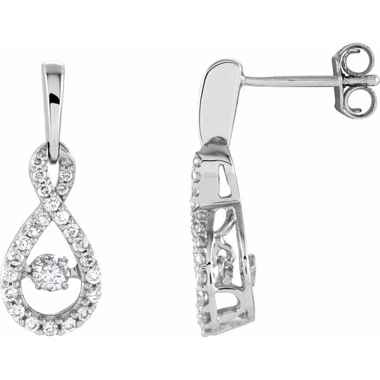 14K White 3/8 CTW Diamond Infinity-Inspired Earrings