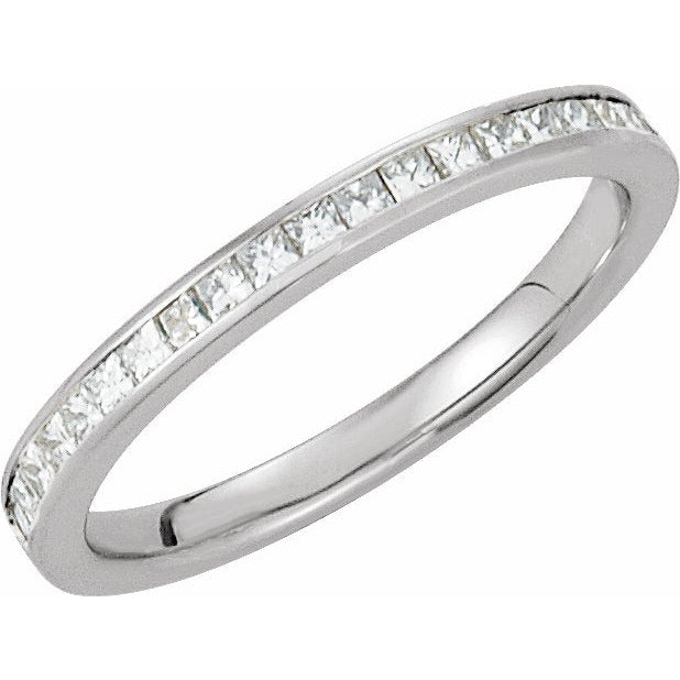 14K White 1/2 CTW Diamond Band