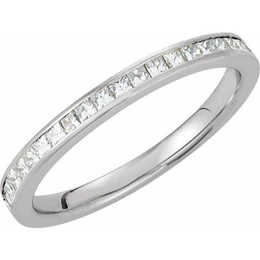 14K White 1/2 CTW Diamond Band