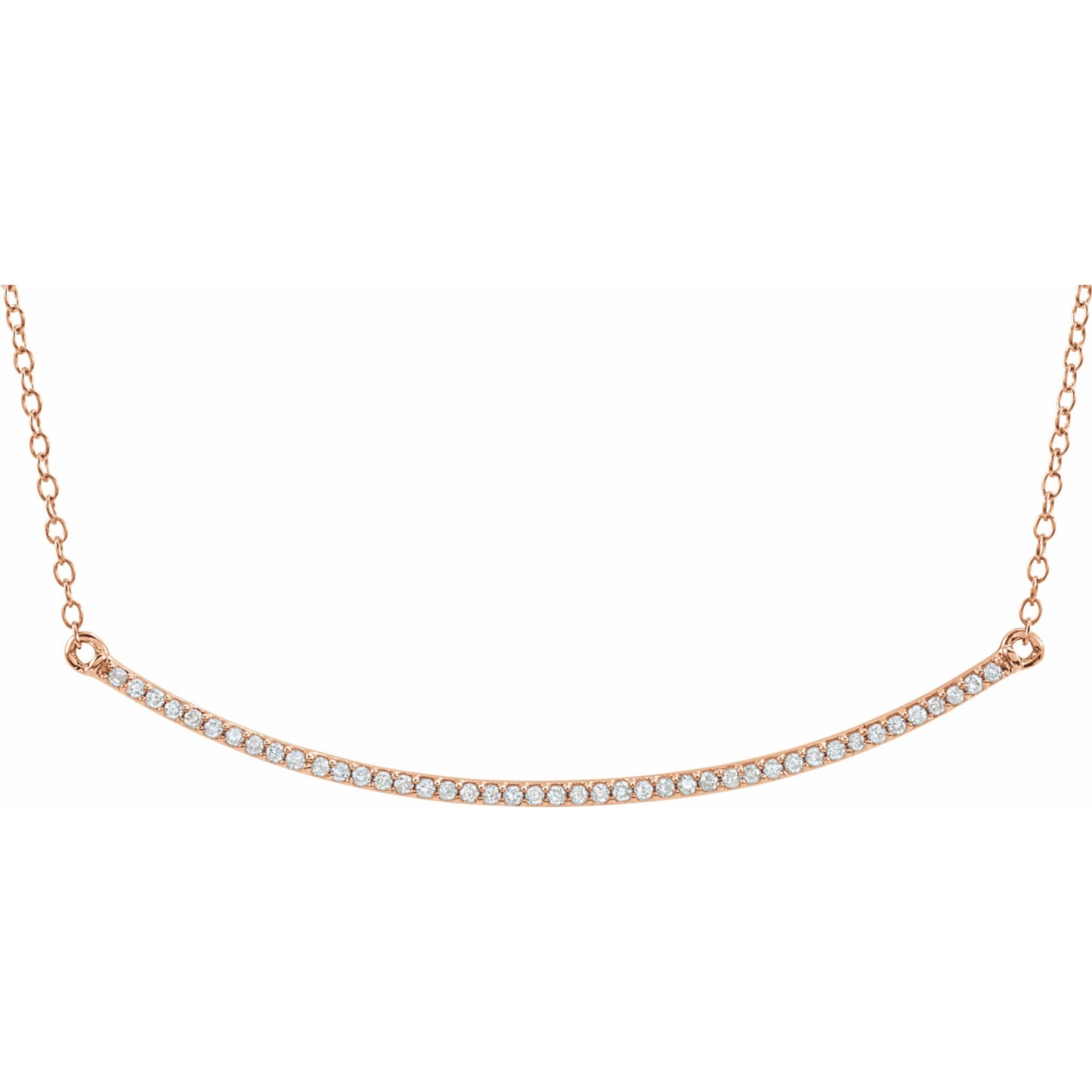 14K Rose 1/6 CTW Diamond Bar 16-18 Necklace