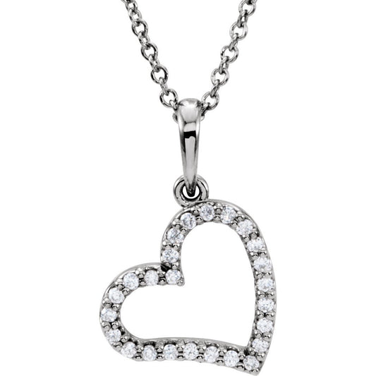 14K White 1/10 CTW Diamond 16 Necklace