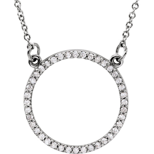 14K White 1/6 CTW Diamond 16 Necklace