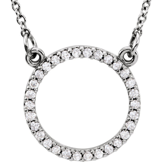 14K White 1/8 CTW Diamond 16 Necklace