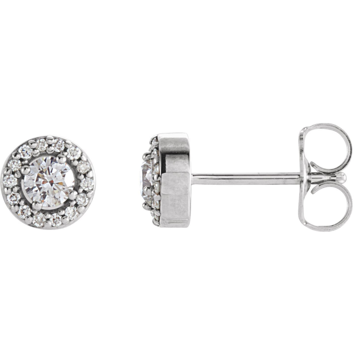 14K White 1/4 CTW Diamond Halo-Style Earrings