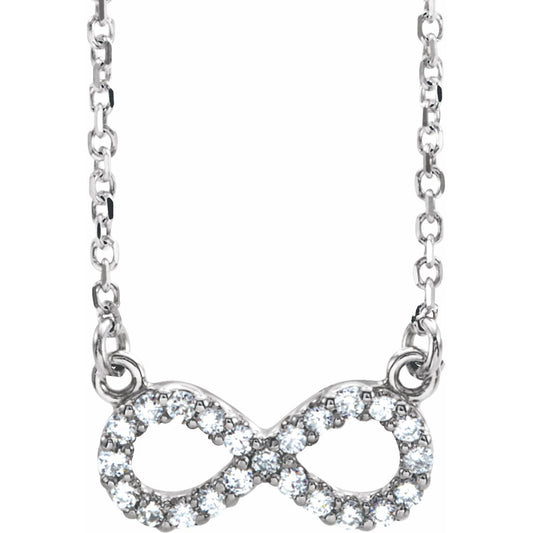 14K White .08 CTW Diamond Infinity-Inspired 16 Necklace