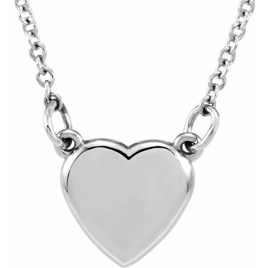 14K White Heart 18 Necklace