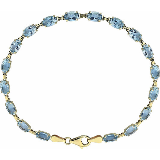 14K Yellow Sky Blue Topaz 7.25 Bracelet