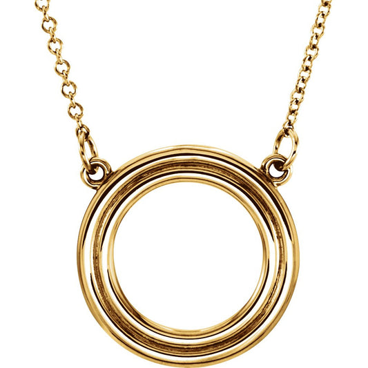 14K Yellow Circle 16 Necklace