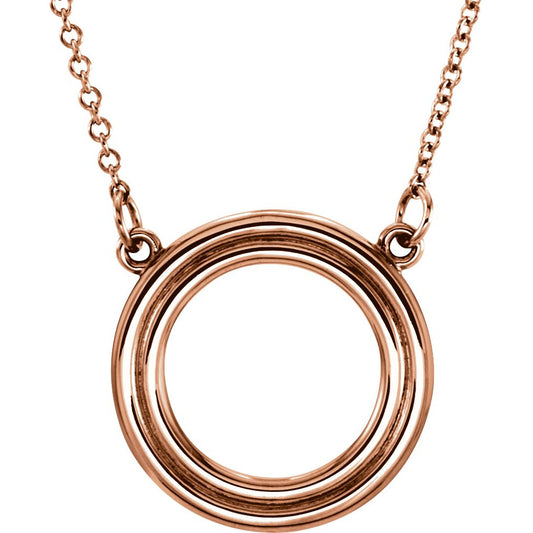14K Rose Circle 16 Necklace