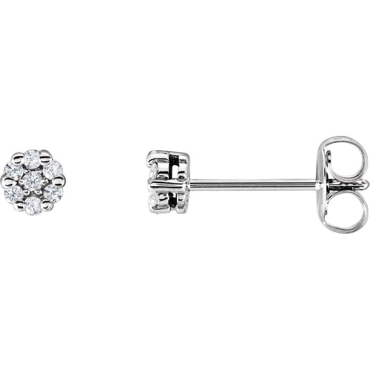 14K White 1/10 CTW Diamond Earrings