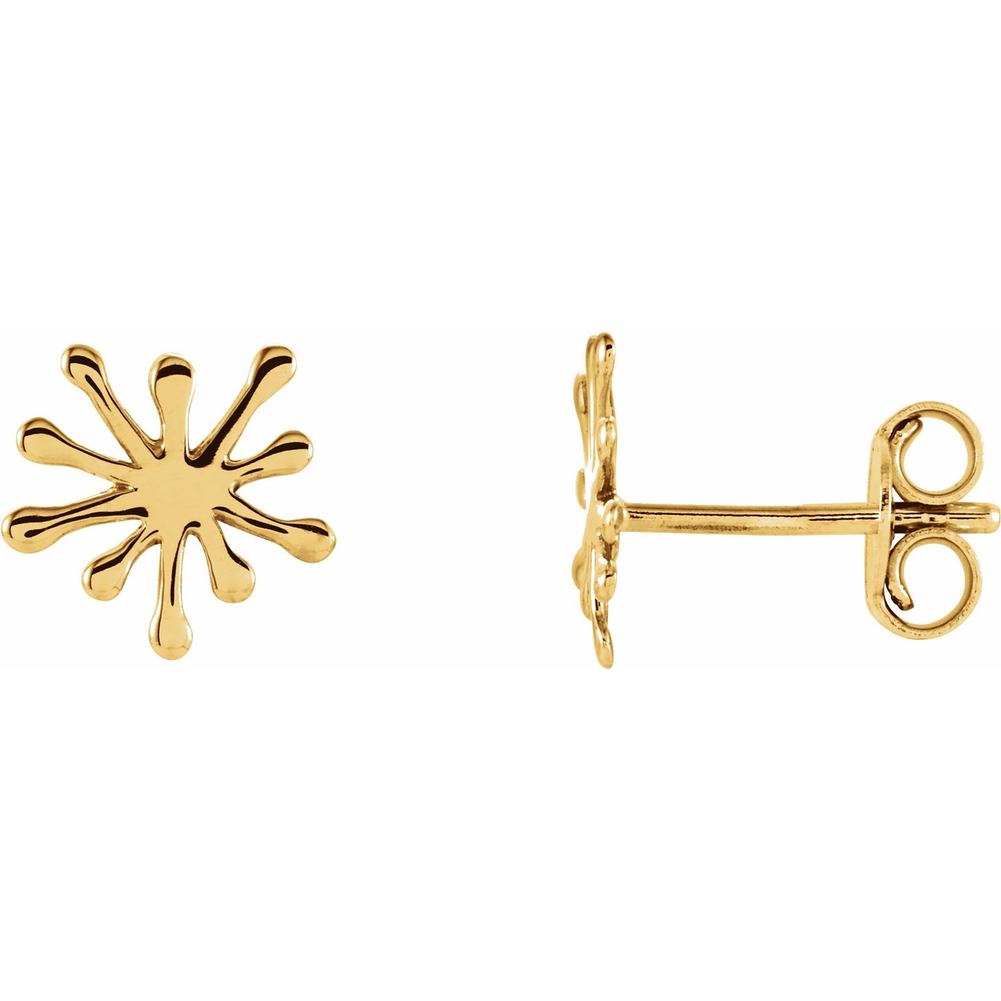 14K Yellow Burst Stud Earrings