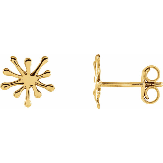 14K Yellow Burst Stud Earrings