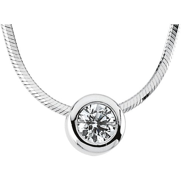 14K White 1/4 CTW Diamond Solitaire 18 Necklace