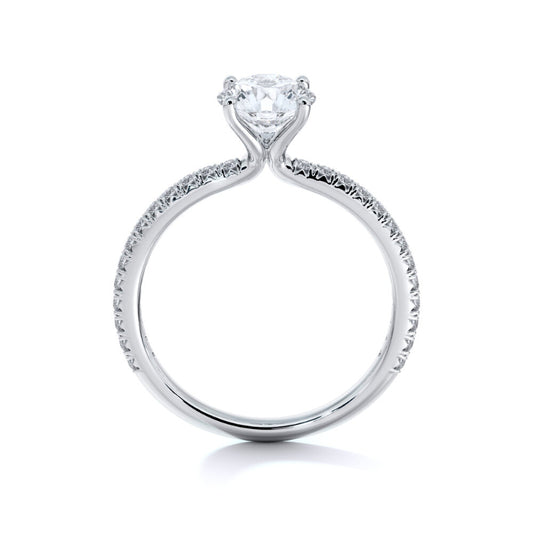 Sasha Primak 4-Prong Thin French Pave Set Embrace Engagement Ring