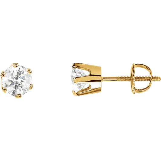 14K Yellow 1/5 CTW Diamond Earrings