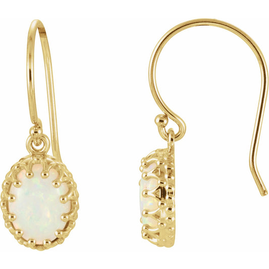 14K Yellow Opal Earrings