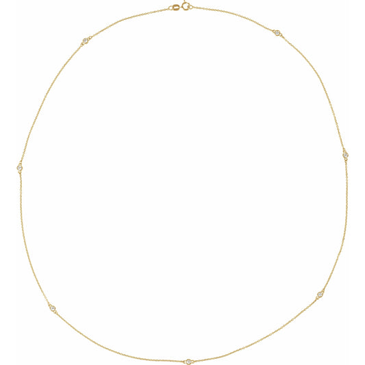 14K Yellow 1/3 CTW Diamond 7-Station 24 Necklace